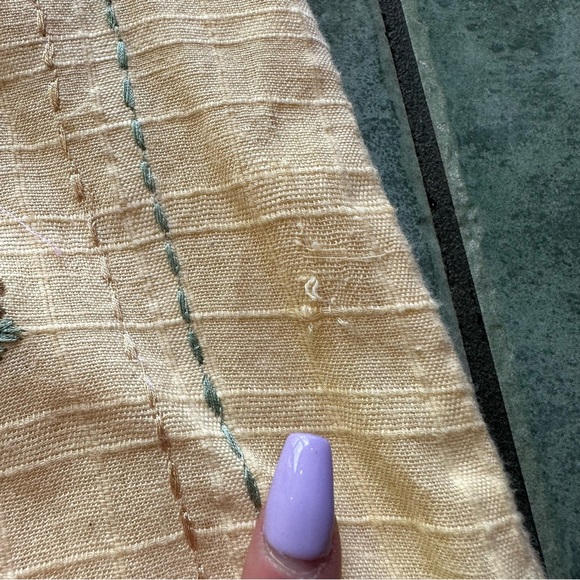 VTG Light Yellow Ditsy Floral Embroidered Vest - Picture 7 of 12